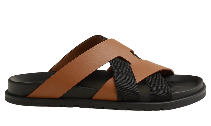 Hermes Kazimir Sandal "Natural / Black"