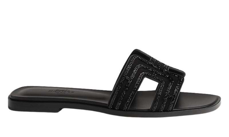 HERMES Oran Sandal iconic "H" Black