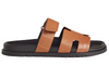 Hermes Calfskin Sandals Crocodile Skin "Naturel"