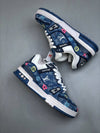 Louis Vuitton Trainer Blue Denim Embroidered