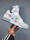 Louis Vuitton Trainer White Denim Embroidered