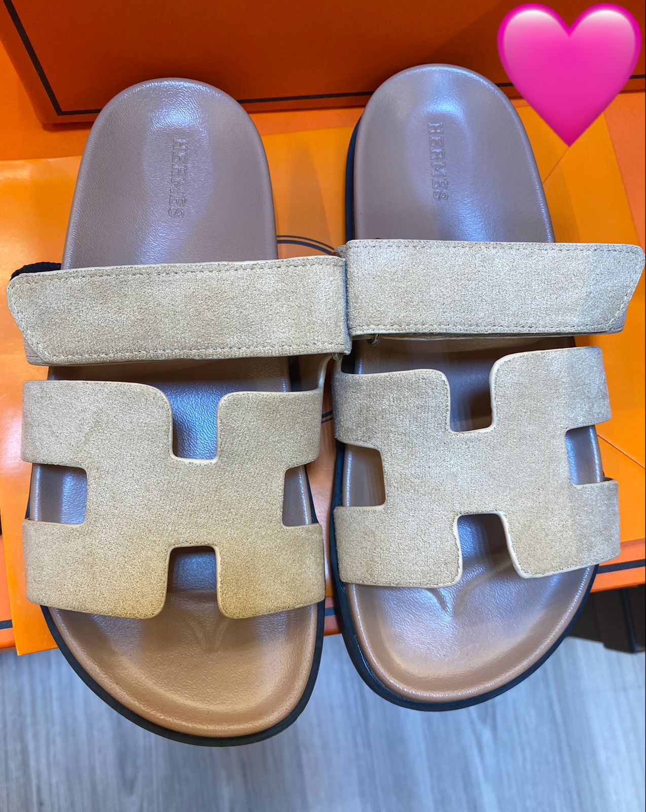 Hermes Chypre Beige Suede Sandals