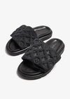 Louis Vuitton Black Monogram Nylon Velcro Flats Slides
