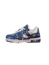 Louis Vuitton Trainer Blue Denim Embroidered