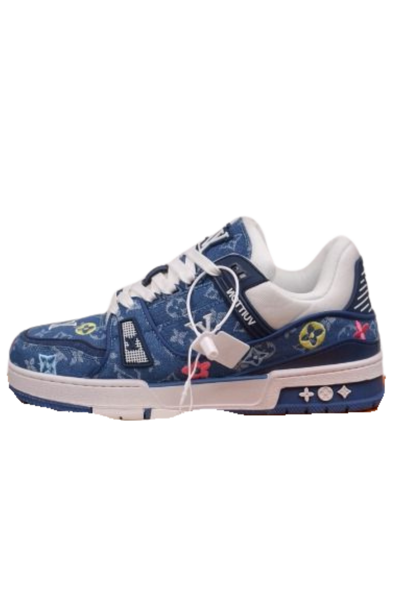 Louis Vuitton Trainer Blue Denim Embroidered