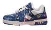 Louis Vuitton Trainer Blue Denim Embroidered