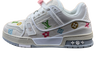 Louis Vuitton Trainer White Denim Embroidered